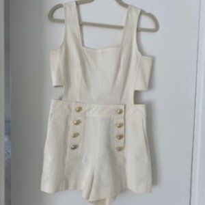 Derek Lam 10 crosby stretch twill romper shorts brand new